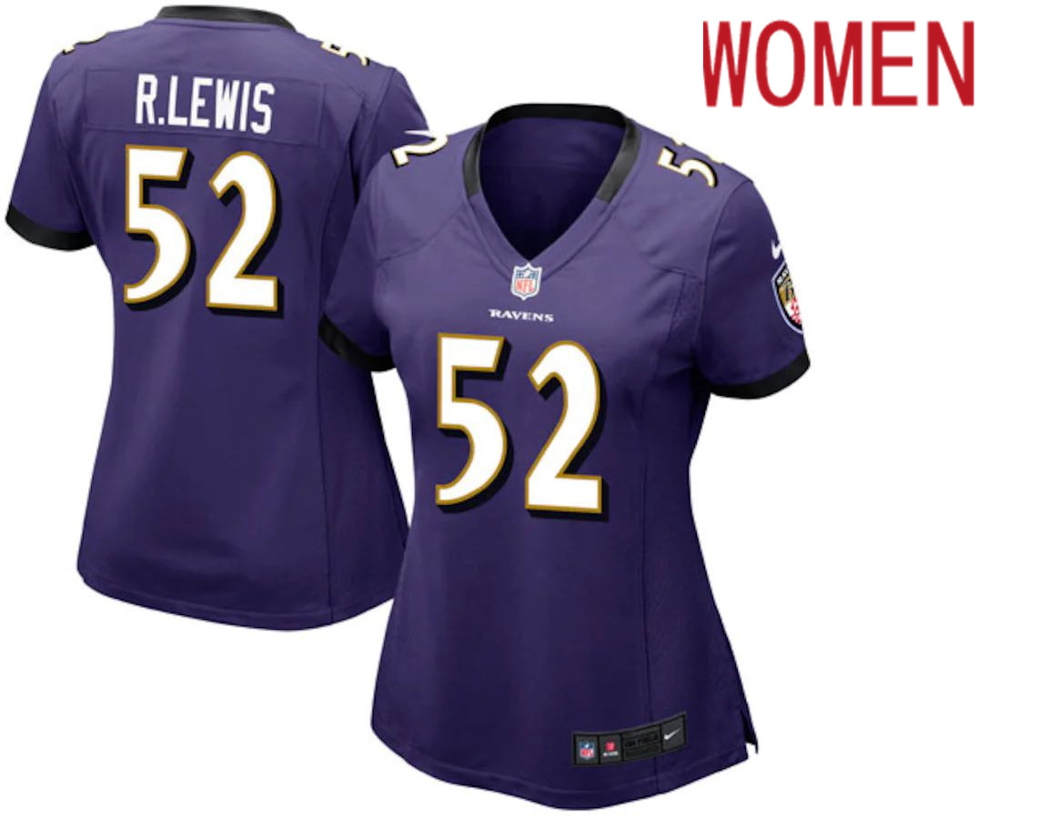Women Baltimore Ravens #52 Ray Lewis Nike Purple Game NFL Jersey